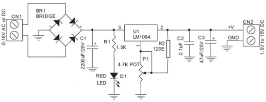 Adjustable Power Supply Circuit